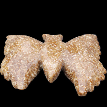 Chocolate Calcite hand-carved Butterfly dual platter 205*30*184mm 1076g in sunlight - Rocks and Things Store