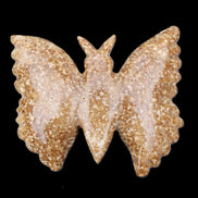Chocolate Calcite hand-carved Butterfly dual platter 205*30*184mm 1076g in sunlight - Rocks and Things Store