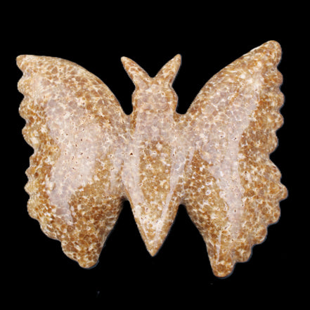 Chocolate Calcite hand-carved Butterfly dual platter 205*30*184mm 1076g in sunlight - Rocks and Things Store