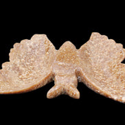 Chocolate Calcite hand-carved Butterfly dual platter 205*30*184mm 1076g in sunlight - Rocks and Things Store