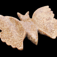 Chocolate Calcite hand-carved Butterfly dual platter 205*30*184mm 1076g in sunlight - Rocks and Things Store