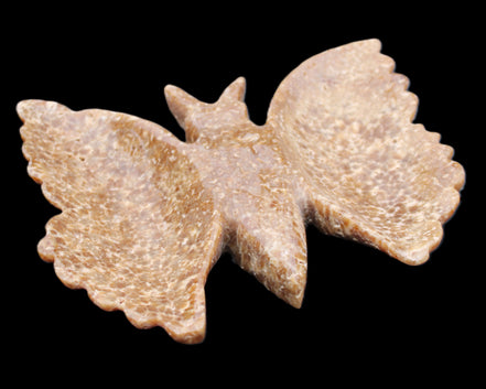 Chocolate Calcite hand-carved Butterfly dual platter 205*30*184mm 1076g in sunlight - Rocks and Things Store