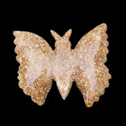 Chocolate Calcite hand-carved Butterfly dual platter 205*30*184mm 1076g in sunlight - Rocks and Things Store