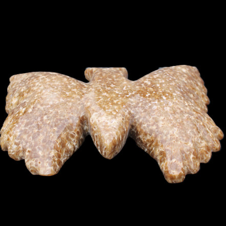 Chocolate Calcite hand-carved Butterfly dual platter 205*30*184mm 1076g in sunlight - Rocks and Things Store