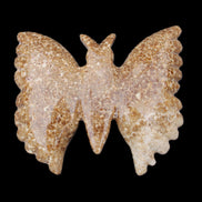 Chocolate Calcite hand-carved Butterfly dual platter 206*30*188mm 1113g in sunlight - Rocks and Things Store