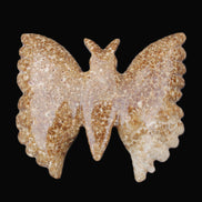 Chocolate Calcite hand-carved Butterfly dual platter 206*30*188mm 1113g in sunlight - Rocks and Things Store