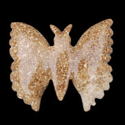 Chocolate Calcite hand-carved Butterfly dual platter 206*30*188mm 1113g in sunlight - Rocks and Things Store