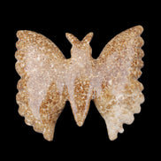 Chocolate Calcite hand-carved Butterfly dual platter 206*30*188mm 1113g in sunlight - Rocks and Things Store