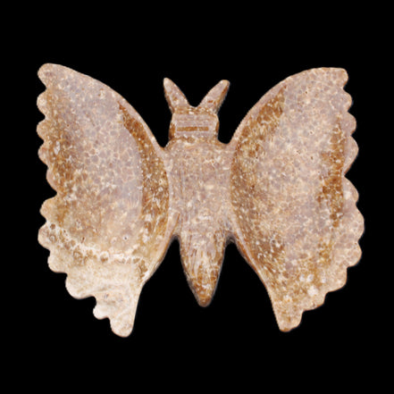 Chocolate Calcite hand-carved Butterfly dual platter 206*30*188mm 1113g in sunlight - Rocks and Things Store