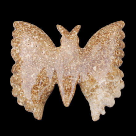Chocolate Calcite hand-carved Butterfly dual platter 206*30*188mm 1113g in sunlight - Rocks and Things Store