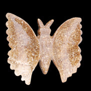 Chocolate Calcite hand-carved Butterfly dual platter 206*30*188mm 1113g in sunlight - Rocks and Things Store