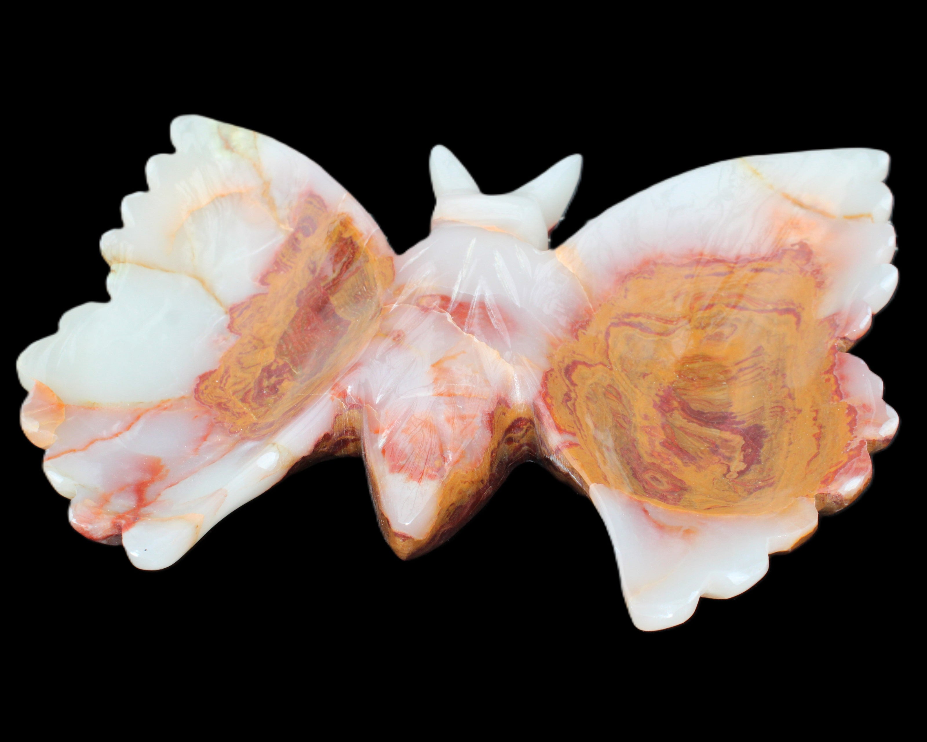 Afghan Jade hand-carved dual platter Butterfly 205*30*184mm 1030g in sunlight - Rocks and Things Store