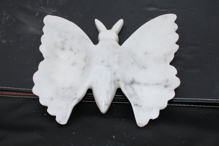 White Jade hand-carved dual platter Butterfly 203*27*185mm 981g in sunlight - Rocks and Things Store