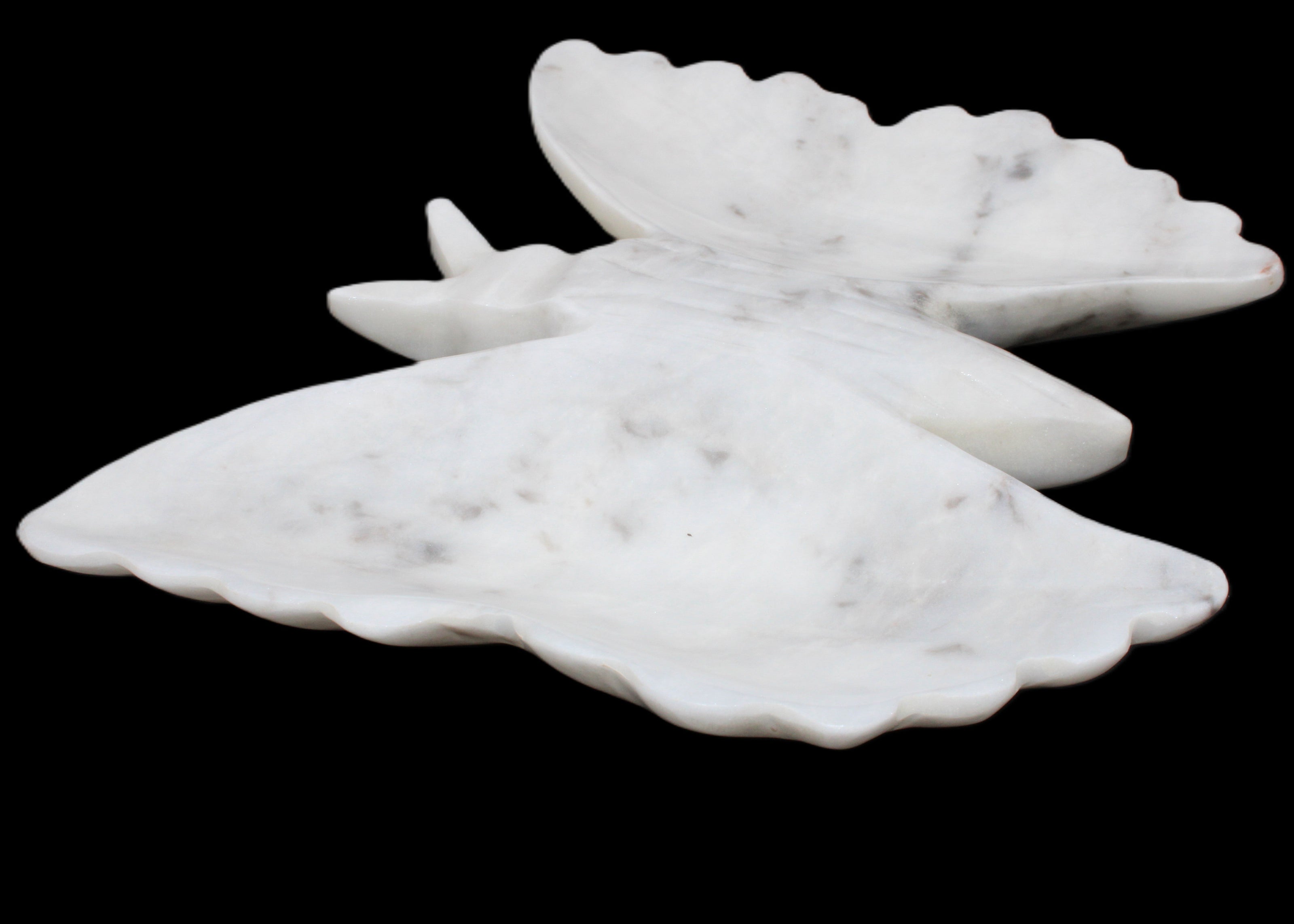 White Jade hand-carved dual platter Butterfly 203*27*185mm 981g in sunlight - Rocks and Things Store