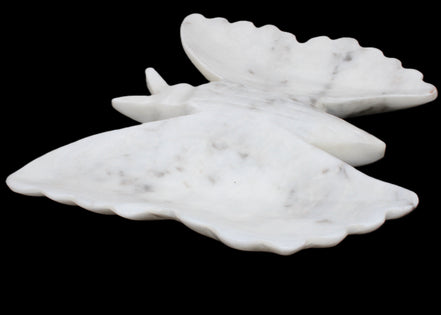 White Jade hand-carved dual platter Butterfly 203*27*185mm 981g in sunlight - Rocks and Things Store