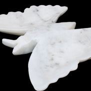 White Jade hand-carved dual platter Butterfly 203*27*185mm 981g in sunlight - Rocks and Things Store