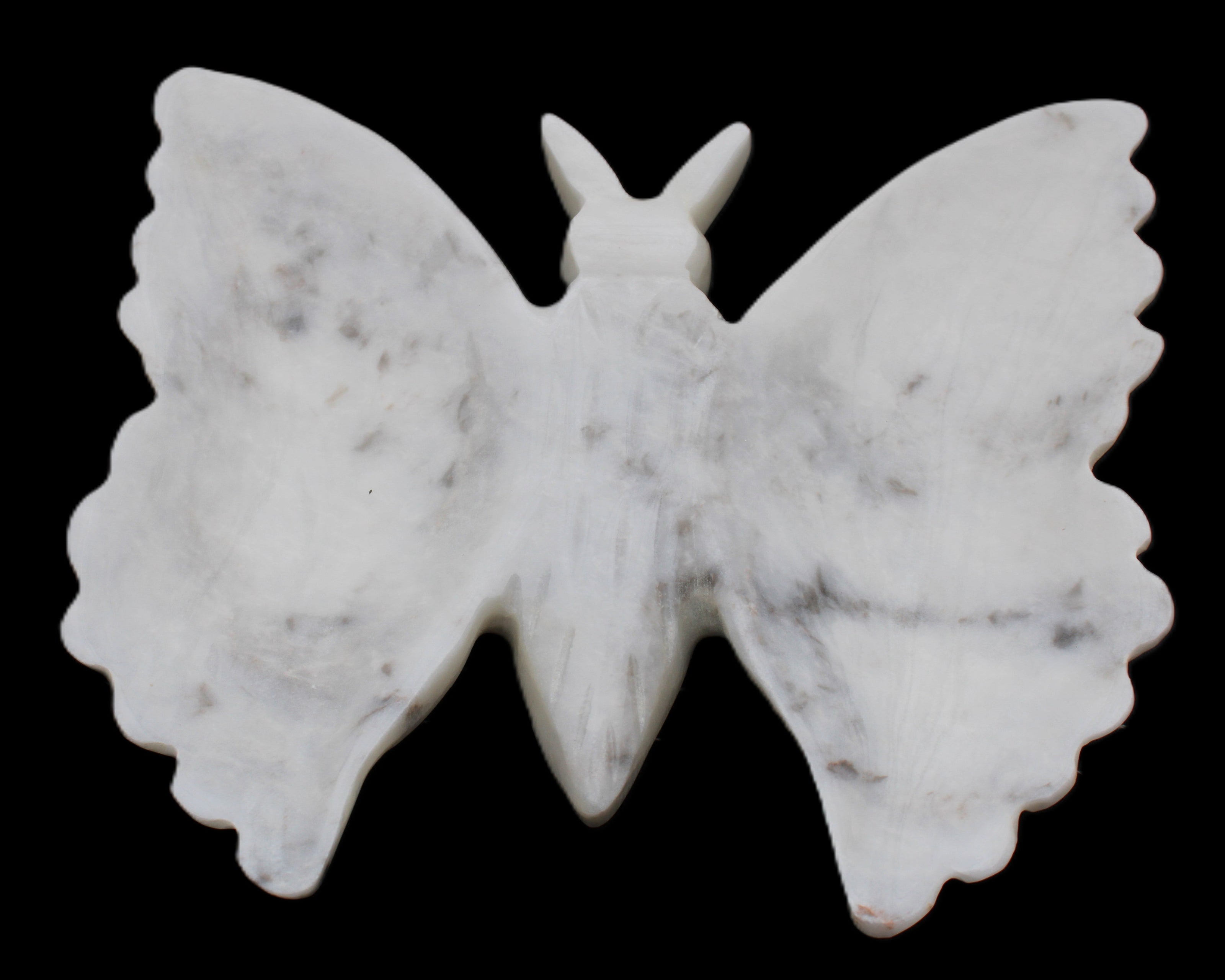 White Jade hand-carved dual platter Butterfly 203*27*185mm 981g in sunlight - Rocks and Things Store