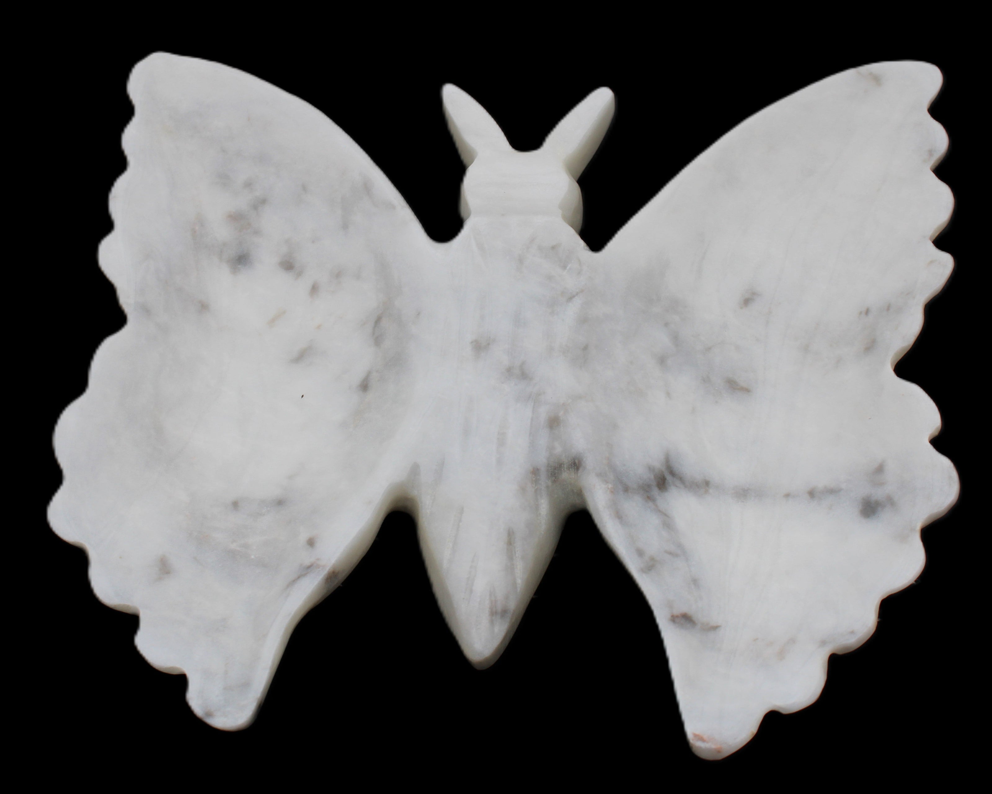 White Jade hand-carved dual platter Butterfly 203*27*185mm 981g in sunlight - Rocks and Things Store