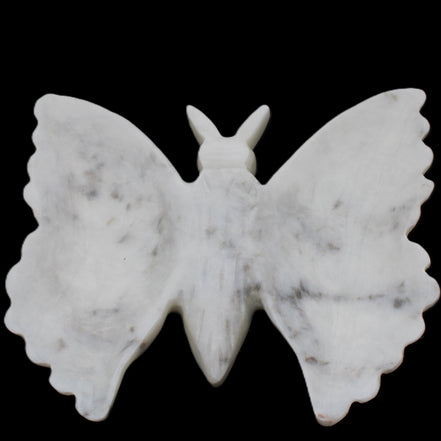 White Jade hand-carved dual platter Butterfly 203*27*185mm 981g in sunlight - Rocks and Things Store
