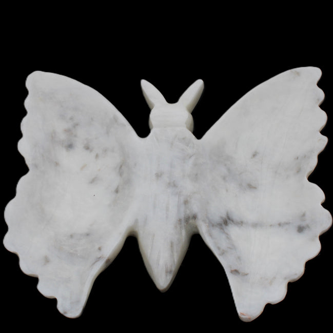 White Jade hand-carved dual platter Butterfly 203*27*185mm 981g in sunlight - Rocks and Things Store