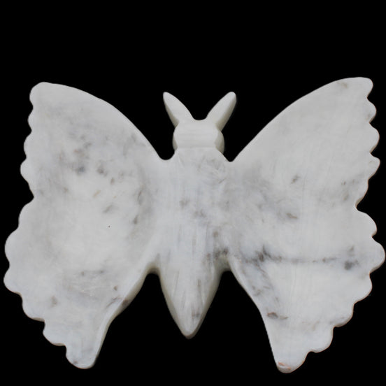 White Jade hand-carved dual platter Butterfly 203*27*185mm 981g in sunlight - Rocks and Things Store