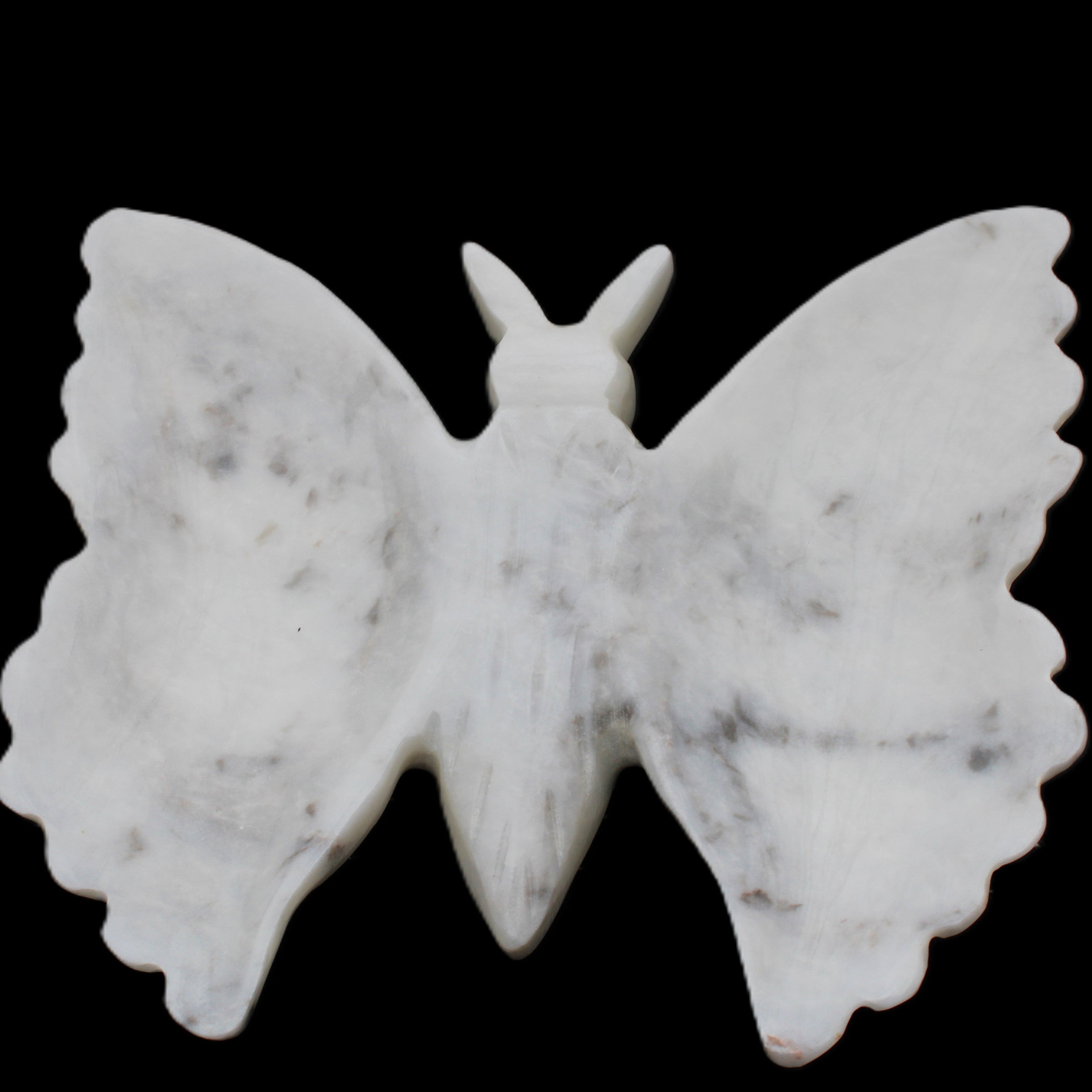 White Jade hand-carved dual platter Butterfly 203*27*185mm 981g in sunlight - Rocks and Things Store