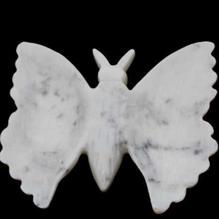 White Jade hand-carved dual platter Butterfly 203*27*185mm 981g in sunlight - Rocks and Things Store