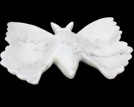 White Jade hand-carved dual platter Butterfly 203*27*185mm 981g in sunlight - Rocks and Things Store