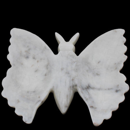 White Jade hand-carved dual platter Butterfly 203*27*185mm 981g in sunlight - Rocks and Things Store