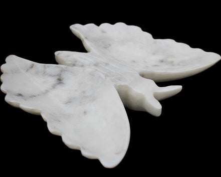 White Jade hand-carved dual platter Butterfly 203*27*185mm 981g in sunlight - Rocks and Things Store