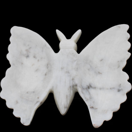 White Jade hand-carved dual platter Butterfly 203*27*185mm 981g in sunlight - Rocks and Things Store