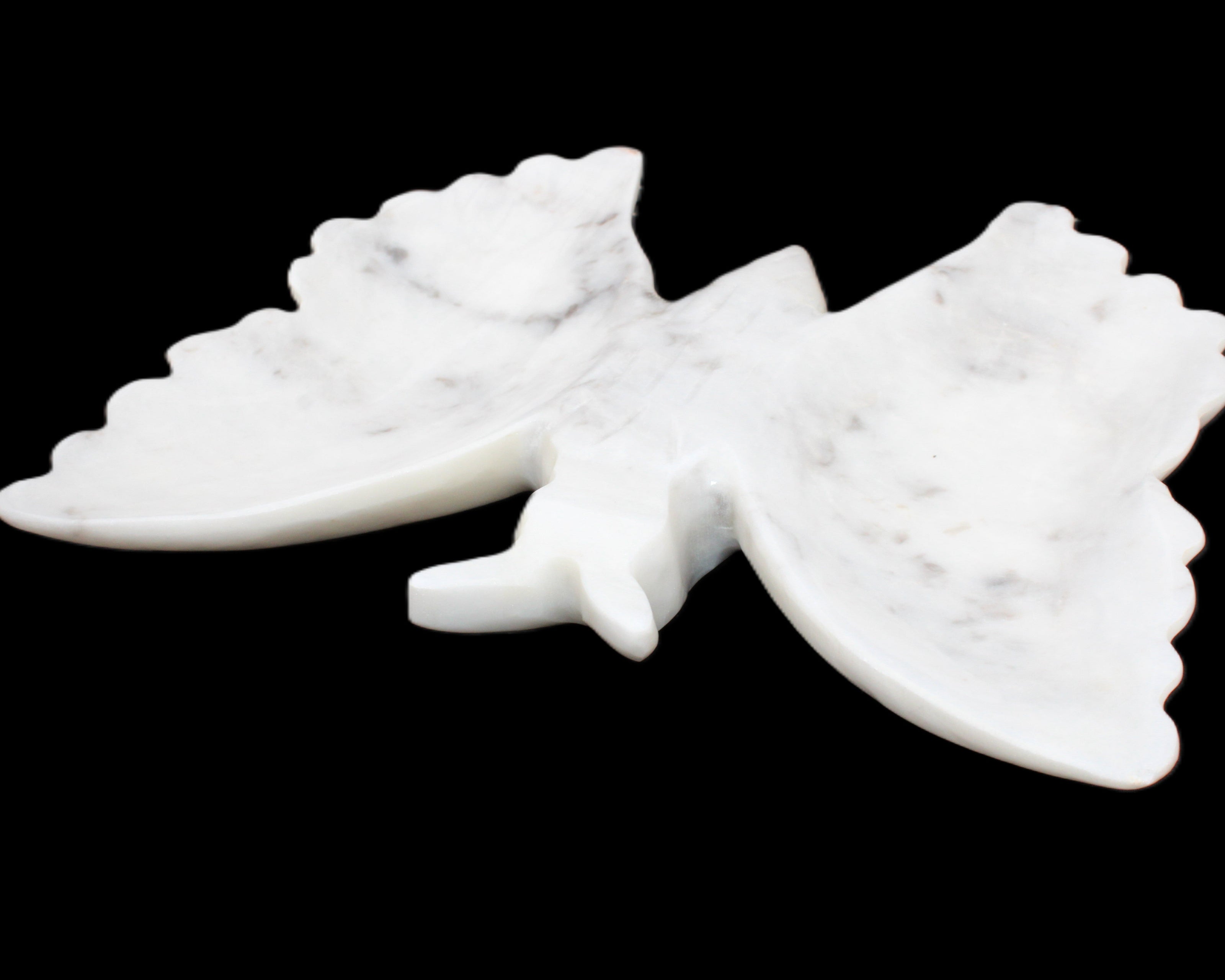 White Jade hand-carved dual platter Butterfly 203*27*185mm 981g in sunlight - Rocks and Things Store