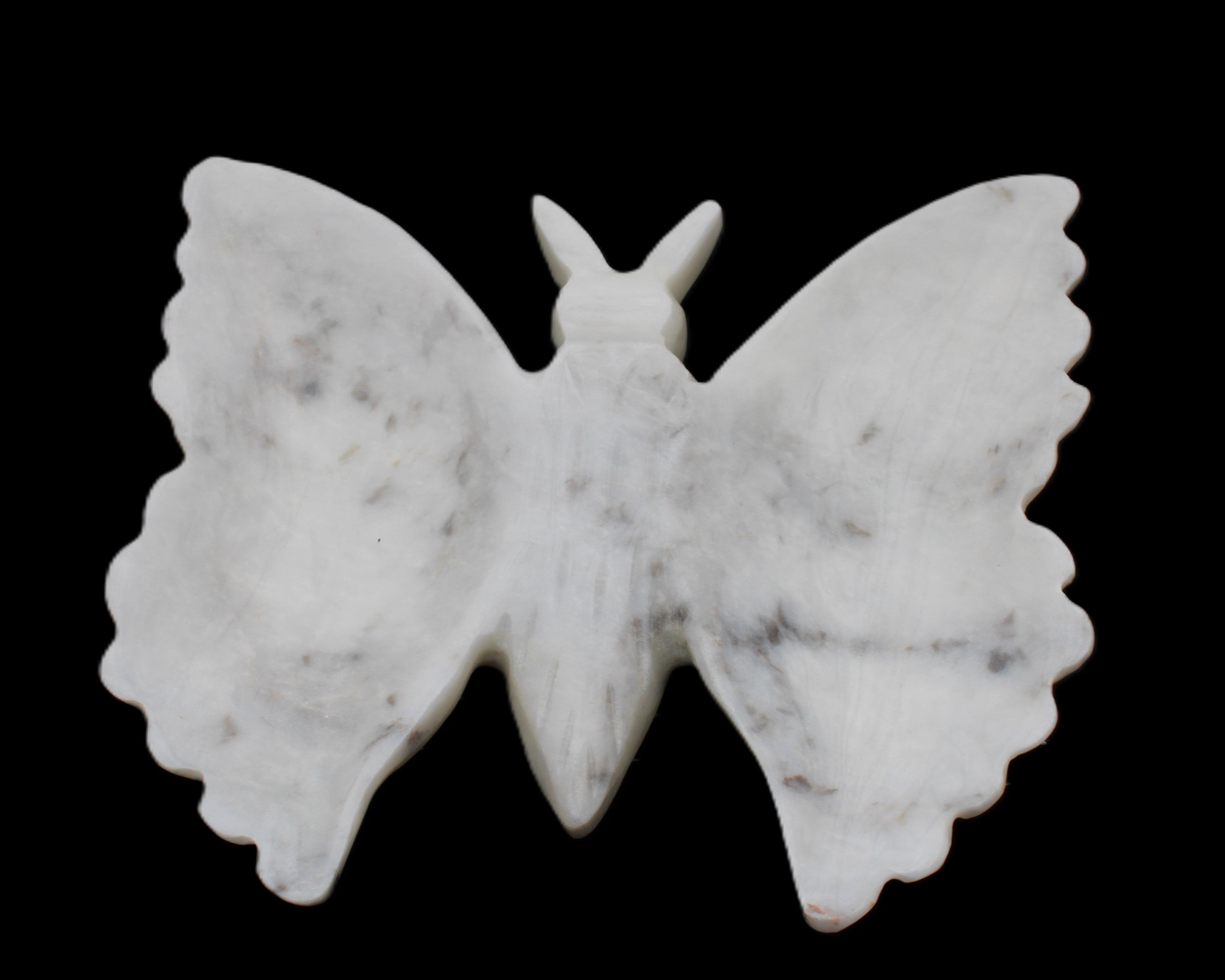White Jade hand-carved dual platter Butterfly 203*27*185mm 981g in sunlight - Rocks and Things Store