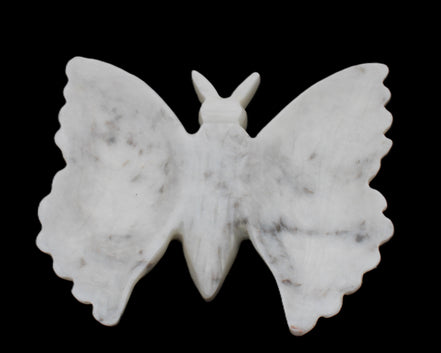 White Jade hand-carved dual platter Butterfly 203*27*185mm 981g in sunlight - Rocks and Things Store