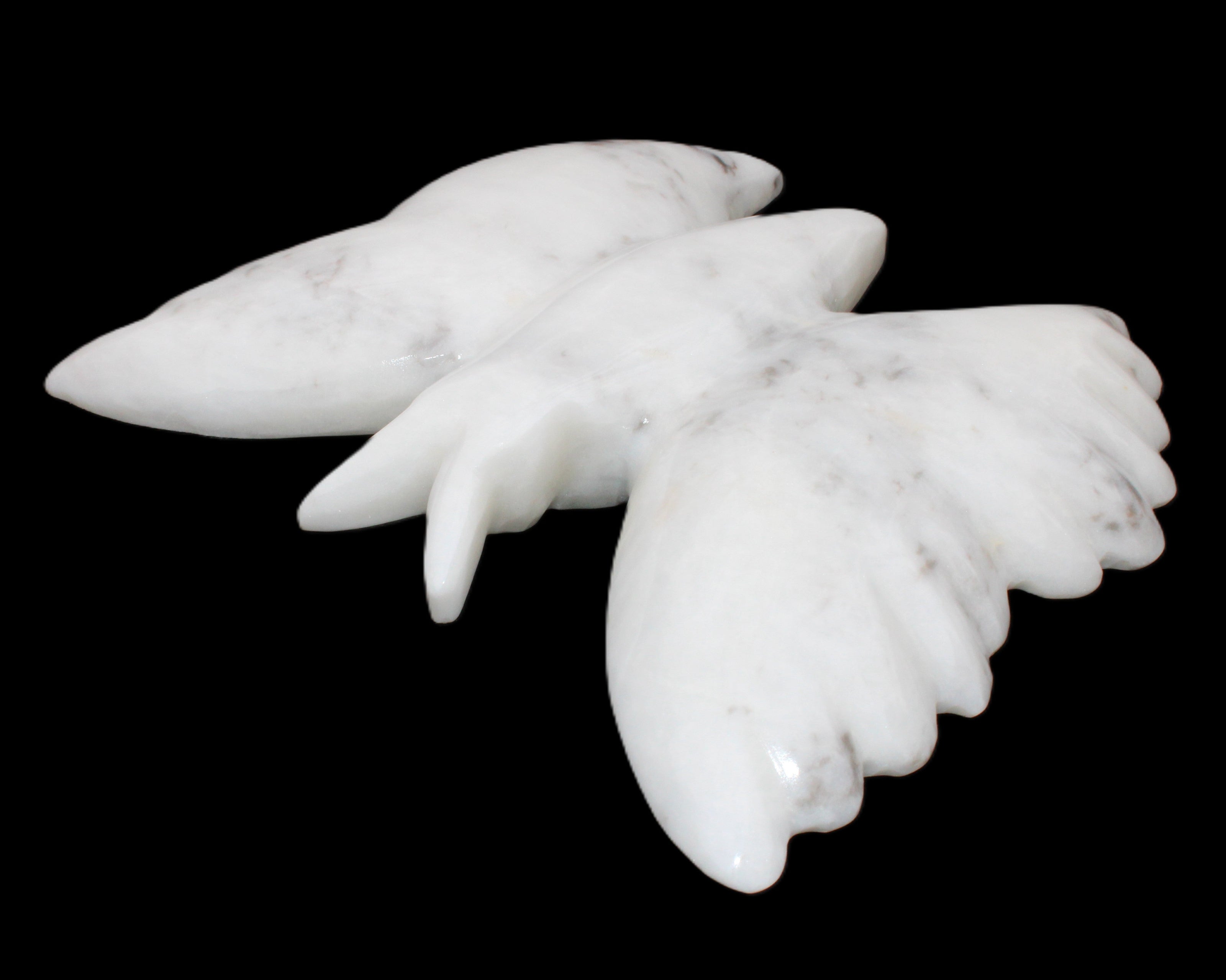 White Jade hand-carved dual platter Butterfly 203*27*185mm 981g in sunlight - Rocks and Things Store