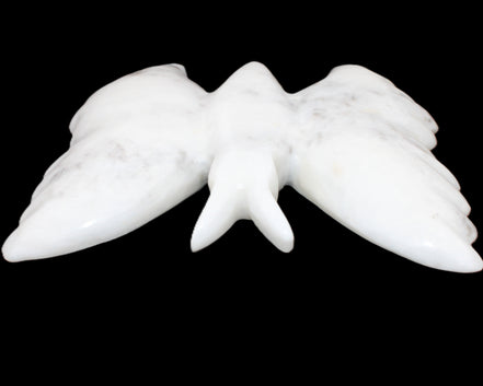 White Jade hand-carved dual platter Butterfly 203*27*185mm 981g in sunlight - Rocks and Things Store