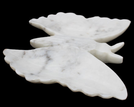 White Jade hand-carved dual platter Butterfly 203*27*185mm 981g in sunlight - Rocks and Things Store