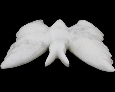 White Jade hand-carved dual platter Butterfly 203*27*185mm 981g in sunlight - Rocks and Things Store