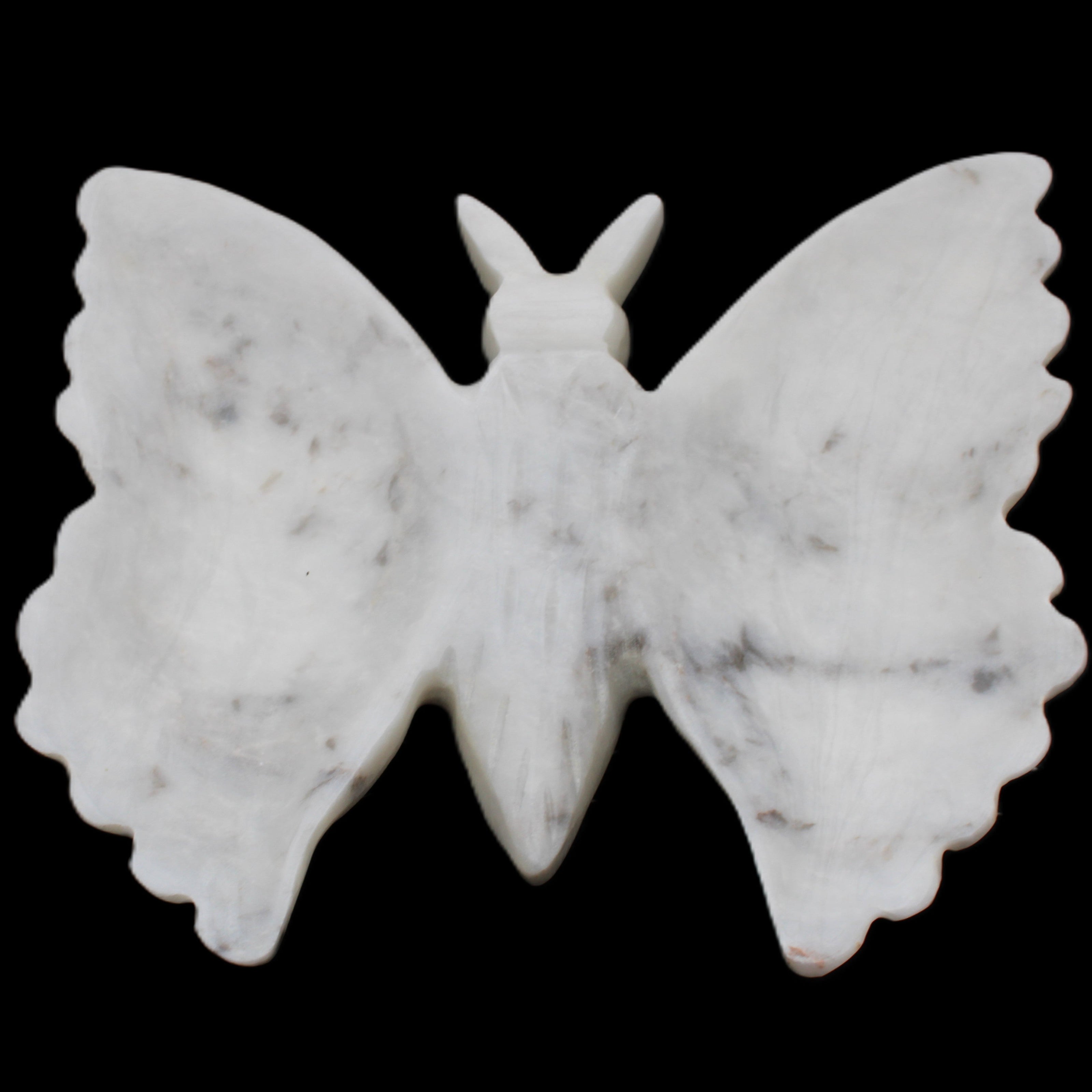 White Jade hand-carved dual platter Butterfly 203*27*185mm 981g in sunlight - Rocks and Things Store