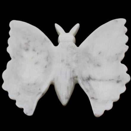 White Jade hand-carved dual platter Butterfly 203*27*185mm 981g in sunlight - Rocks and Things Store