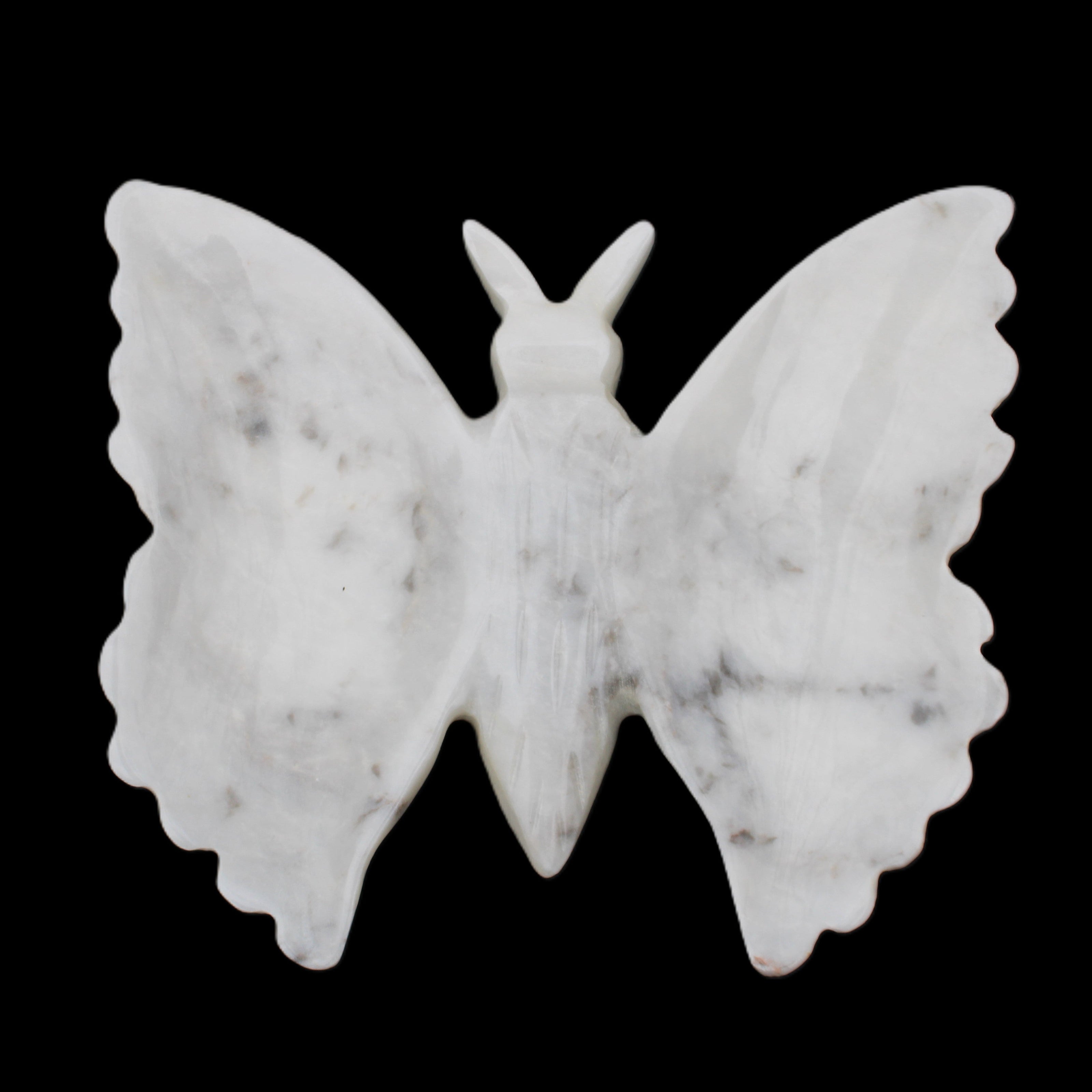 White Jade hand-carved dual platter Butterfly 203*27*185mm 981g in sunlight - Rocks and Things Store
