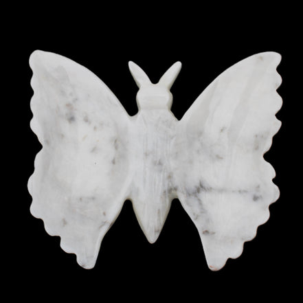White Jade hand-carved dual platter Butterfly 203*27*185mm 981g in sunlight - Rocks and Things Store