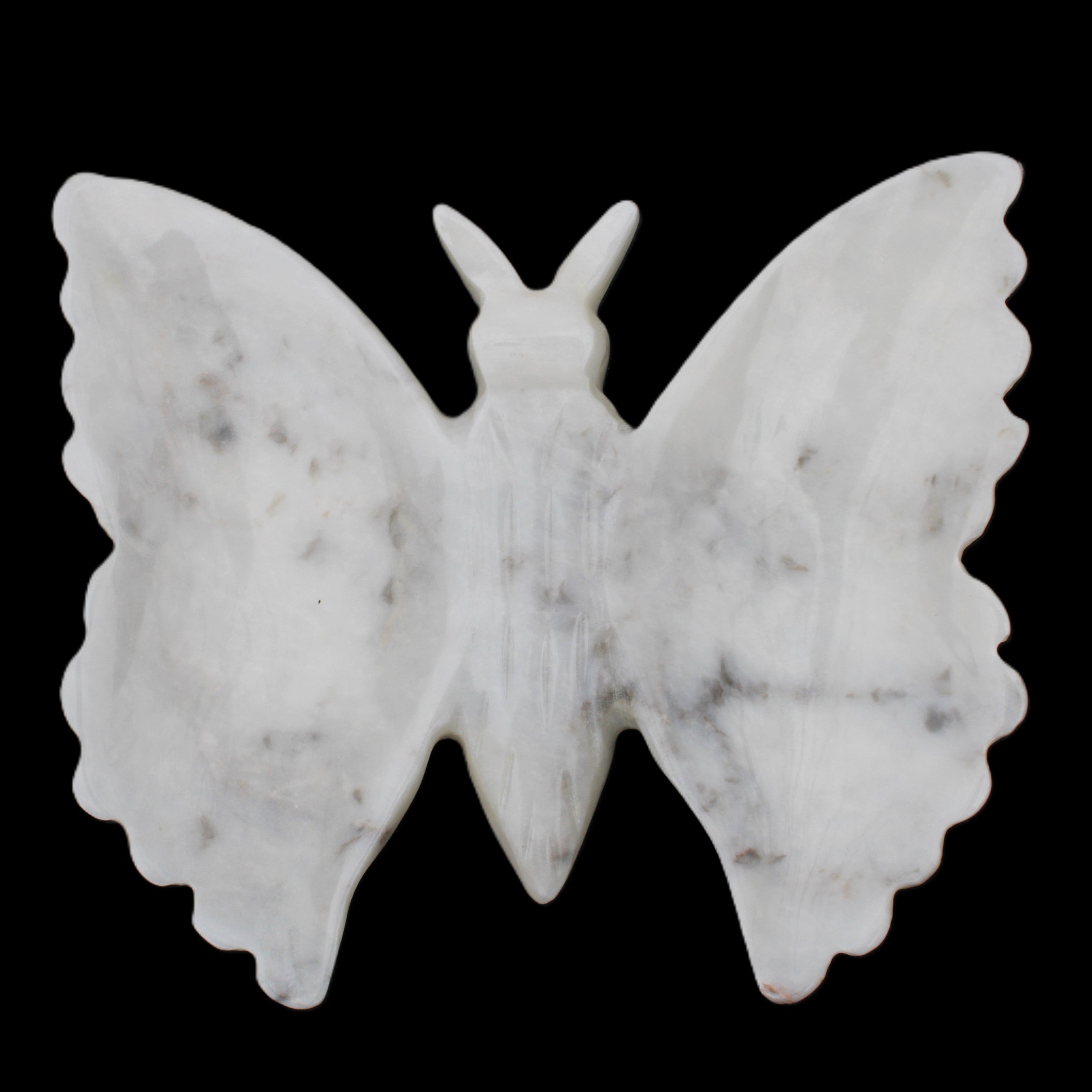 White Jade hand-carved dual platter Butterfly 203*27*185mm 981g in sunlight - Rocks and Things Store