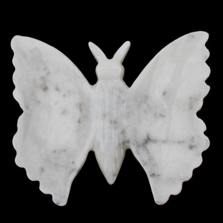 White Jade hand-carved dual platter Butterfly 203*27*185mm 981g in sunlight - Rocks and Things Store
