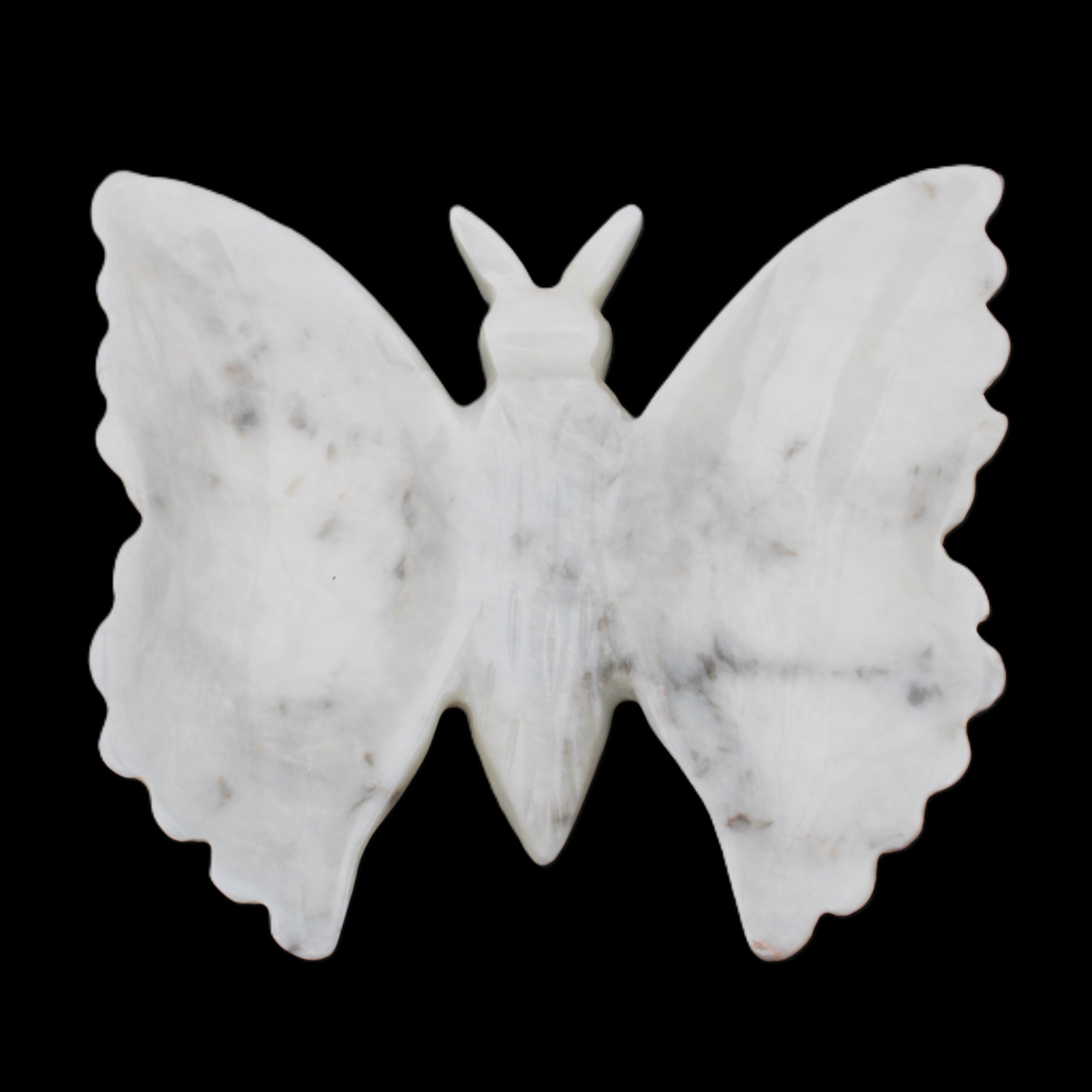 White Jade hand-carved dual platter Butterfly 203*27*185mm 981g in sunlight - Rocks and Things Store