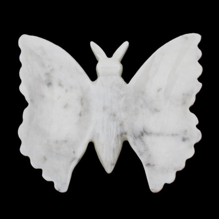 White Jade hand-carved dual platter Butterfly 203*27*185mm 981g in sunlight - Rocks and Things Store