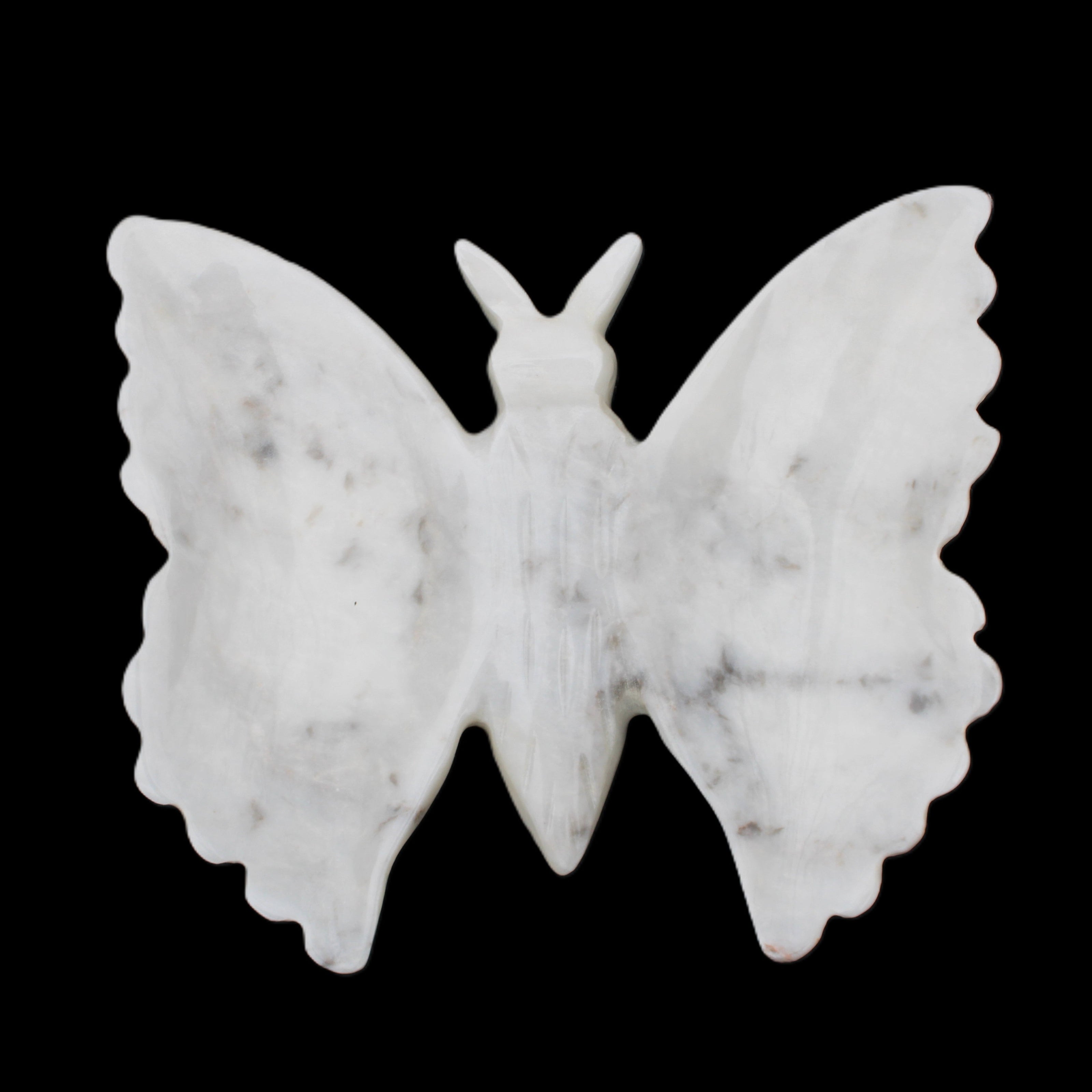 White Jade hand-carved dual platter Butterfly 203*27*185mm 981g in sunlight - Rocks and Things Store