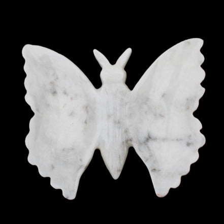 White Jade hand-carved dual platter Butterfly 203*27*185mm 981g in sunlight - Rocks and Things Store