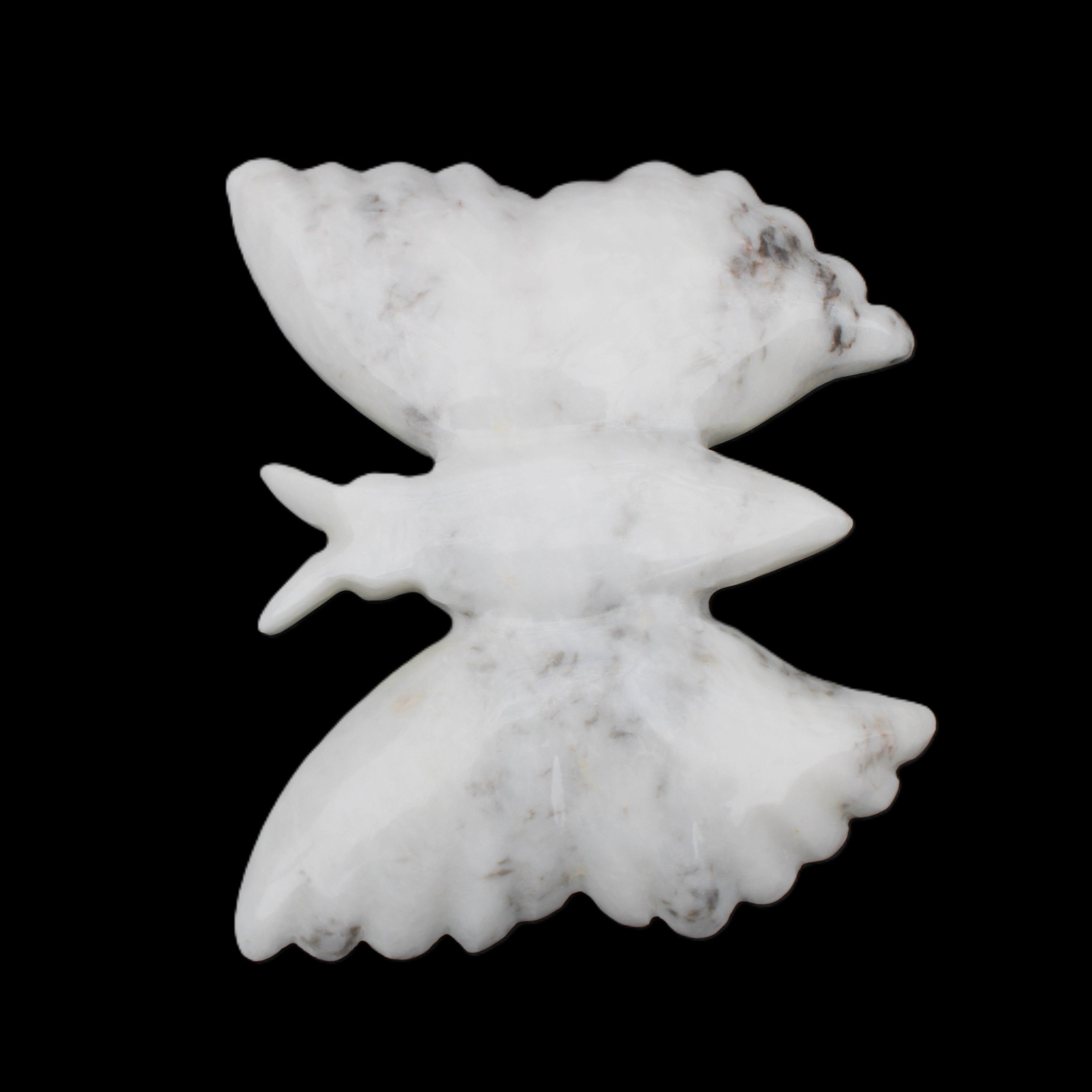 White Jade hand-carved dual platter Butterfly 203*27*185mm 981g in sunlight - Rocks and Things Store