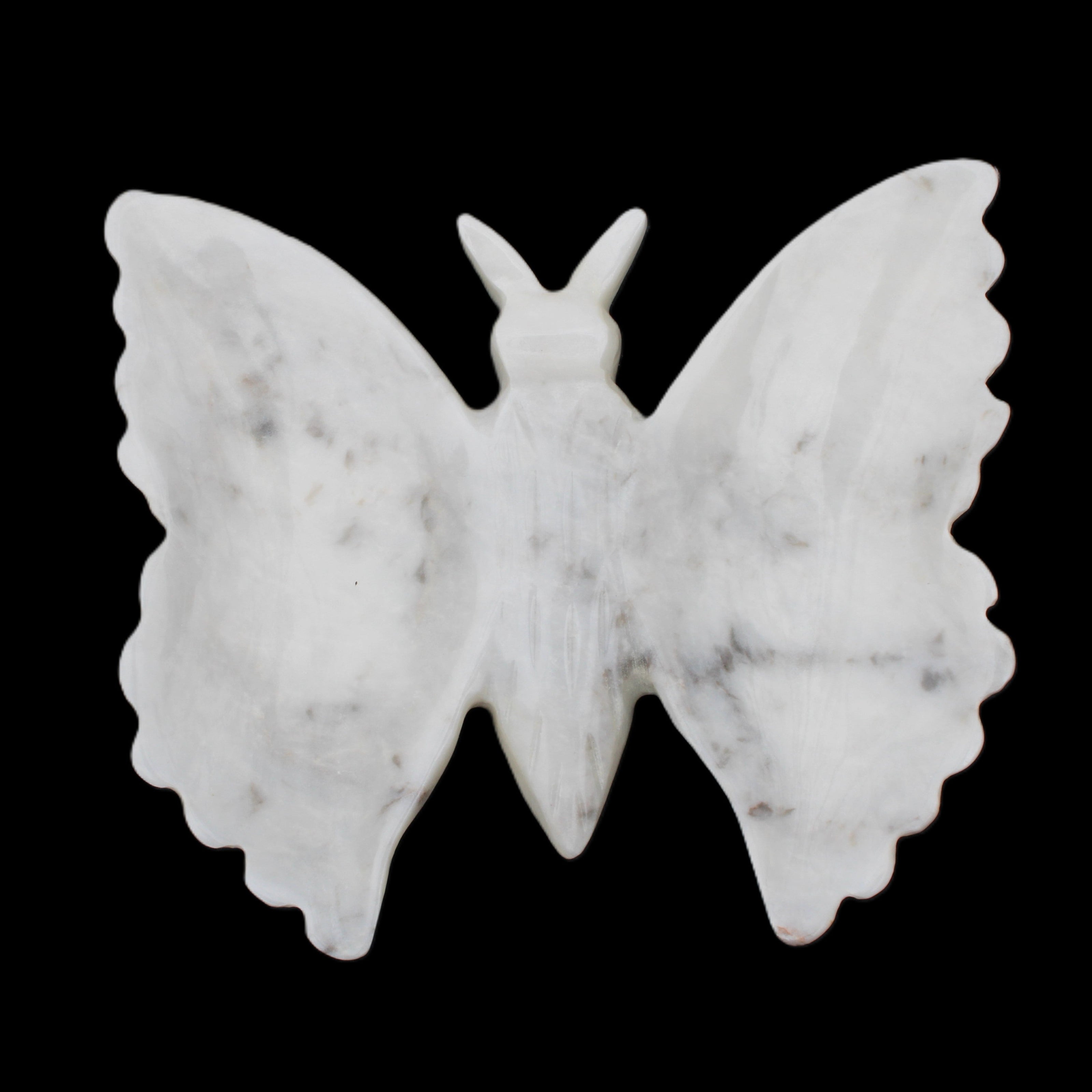 White Jade hand-carved dual platter Butterfly 203*27*185mm 981g in sunlight - Rocks and Things Store